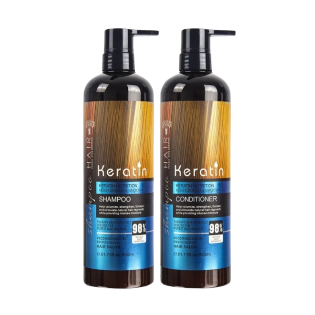 Keratin Deep Treatment Kit - Shampoo, Conditioner, Hair Mask, Hair Serum & Wax Stick
