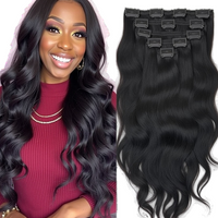 8Pcs Black Wavy One Set Clip In Extensions